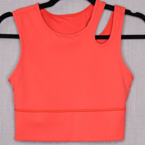 LULULEMON Mastered Motion Long Line Tank Top Size 4 Coral Red *No Removable Pads - Picture 3 of 12